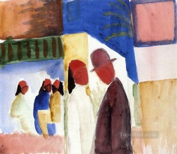 August Macke Painting - On the Street August Macke